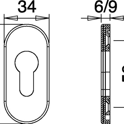 EDI fire protection clip rosette 0813/6 aluminium F1 ( 3000200046 )