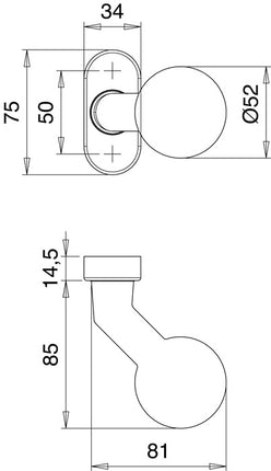 EDI fire protection ball knob 2133/4020 stainless steel EST ( 3000200053 )