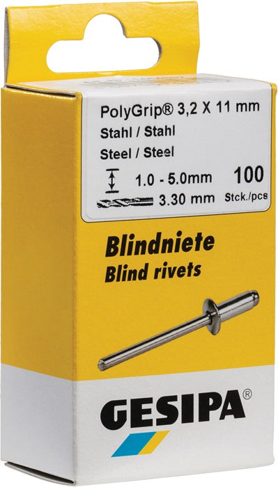 GESIPA blind rivet PolyGrip(R) rivet shank d x l 4.8 x 15 mm ( 4000813783 )