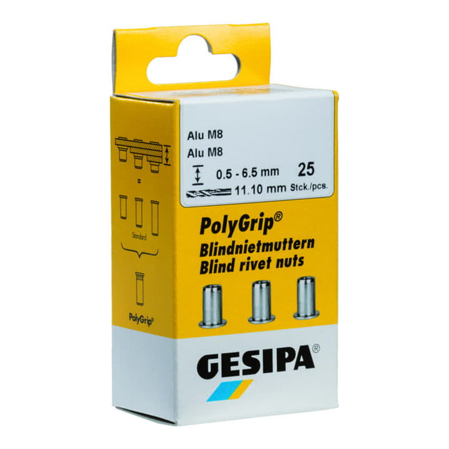 GESIPA dado per rivetto cieco PolyGrip(R) gambo del rivetto d x l 7 x 13,5 mm M5 ( 4000813828 )