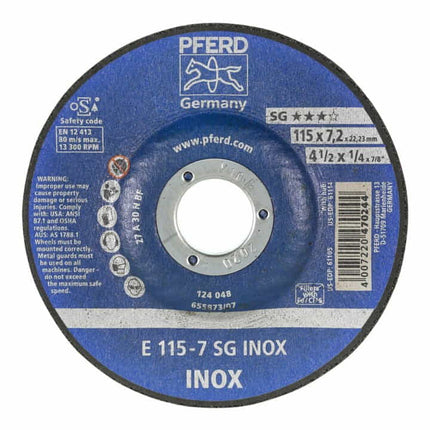 PFERD SG INOX disco abrasivo D125xS7,2mm ( 4000842717 )
