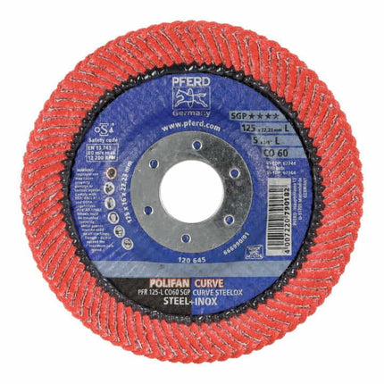 Disco de láminas PFERD POLIFAN CO SGP CURVE STEELOX Ø 125 mm granulometría 60 CURVE ( 4000842359 )