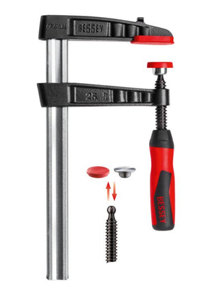 BESSEY malleable cast iron screw clamp TG-2K Clamping width 600 mm Projection 175 mm ( 4000831774 )