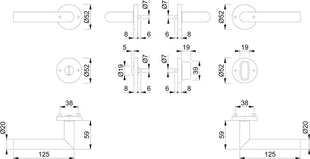 HOPPE Rosettengarnitur Amsterdam E1400Z/42KV/42KVS Edelstahl F9714M ( 3000209763 )