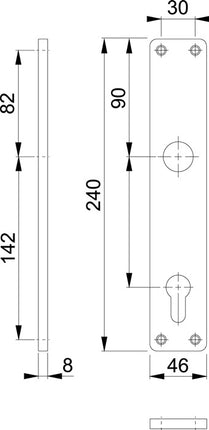 HOPPE Langschildpaar 202H F2 / neusilberfarbig F2 ( 3000252152 )