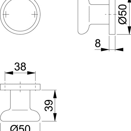 Pulsante per porta HOPPE 54/11 alluminio F2 ( 3000252028 )