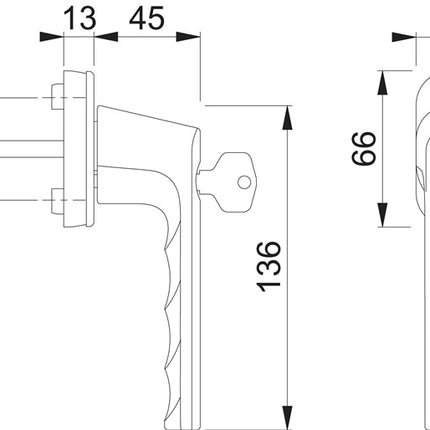 HOPPE window handle Hamburg 0700LS/U26 100NM Aluminium F9016 traffic white ( 3000203156 )