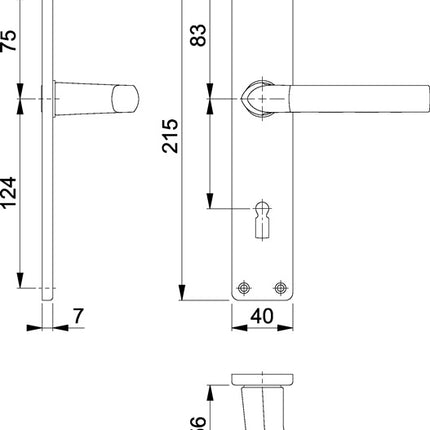 Zestaw długich płyt HOPPE Birmingham 1117/202SP Aluminium F1 ( 3000252985 )