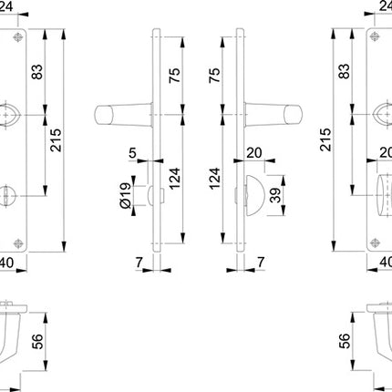 Zestaw długich płyt HOPPE Birmingham 1117/202SP aluminium F2 ( 3000252990 )