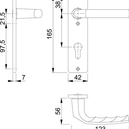 Zestaw krótkich rozetek HOPPE Birmingham 1117/202KP Aluminium F1 ( 3000252945 )
