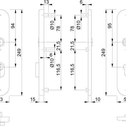 Para płyt długich HOPPE E3332ZA/3310 mat F69 ( 3000209805 )