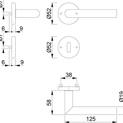 HOPPE Garniture à rosette Utrecht E1444Z/17KV/17KVS Acier inoxydable F69 ( 3000220003 )