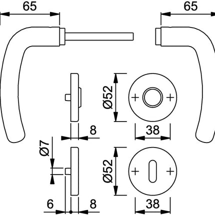 HOPPE rose set Denver E1310Z/42KV/42KVS stainless steel F69 ( 3000252632 )
