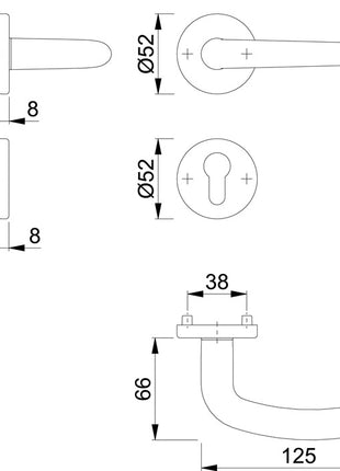 HOPPE Rosettengarnitur Denver E1310Z/42KV/42KVS Edelstahl F69 ( 3000252633 )