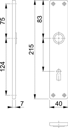 HOPPE par de placas largas 202SP F2 / color alpaca F2 ( 3000252125 )