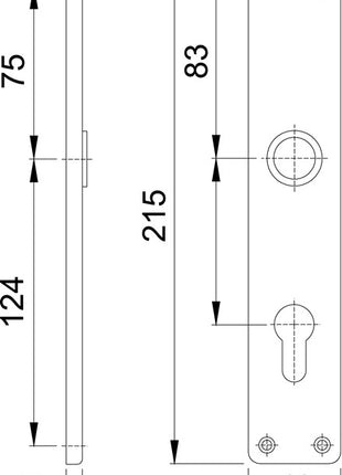 HOPPE Paire de plaques longues 202SP F2 / couleur maillechort F2 ( 3000252127 )