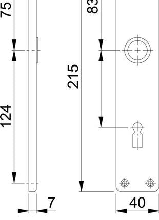 HOPPE Paire de plaques longues 202SP F2 / couleur maillechort F2 ( 3000252127 )