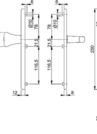 HOPPE Security furniture Birmingham 78G/2221A/2440/1117 Aluminium F4 ( 3000220078 )