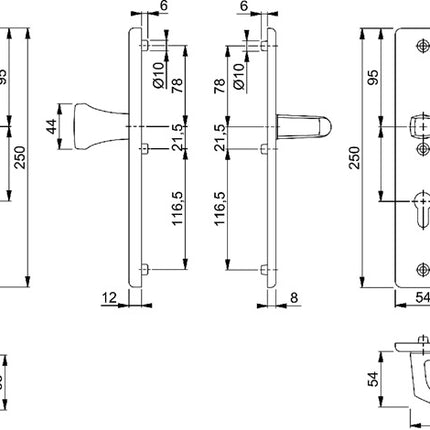 HOPPE Mobili di sicurezza Londra 78G/2221A/2440/113 Alluminio F1 ( 3000220070 )