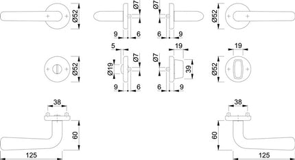 HOPPE Escutcheon set Helsingborg E1730Z/17KV/17KVS Stainless steel F69 ( 3000252053 )