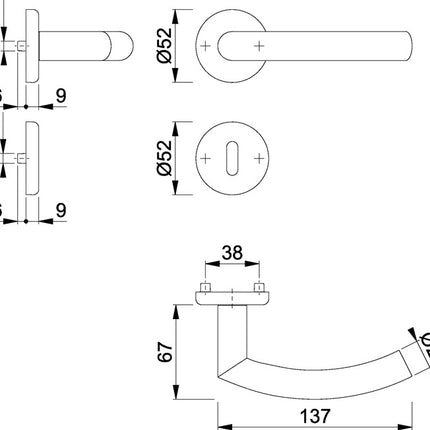 HOPPE Set di rosette Narvik E1430ZP/17KV/17KVS Acciaio inox F69 ( 3000252275 )