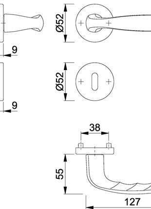 Zestaw róż HOPPE New York 1810/42KV/42KVS Aluminium F1 ( 3000203558 )