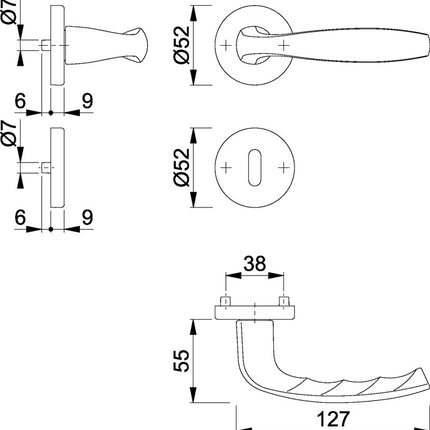 Zestaw róż HOPPE New York 1810/42KV/42KVS Aluminium F1 ( 3000203558 )