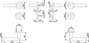 Zestaw przeciwpożarowy HOPPE Amsterdam FS-E58/42H/42HS/1400 stal nierdzewna F69 D/K ( 3000203123 )