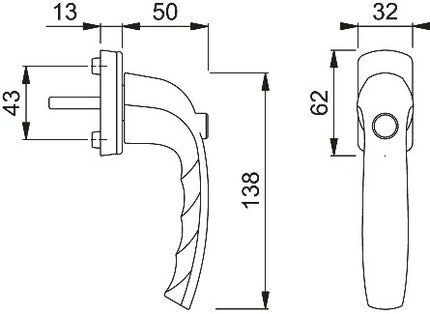 Manilla HOPPE New York 0810SV/U10 aluminio F9016 / blanco tráfico ( 3000203690 )