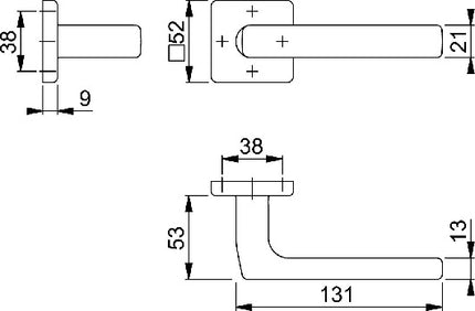 HOPPE Rosettenhalbgarnitur Dallas E1634Z/52 Edelstahl F69 ( 3000220105 )