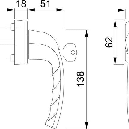 HOPPE window handle New York 0810S/US10 100Nm aluminium F9016 / traffic white ( 8000347602 )