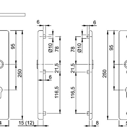 HOPPE Schutzgarnitur London 113/2221A/2440 Aluminium F1 ( 3000250112 )