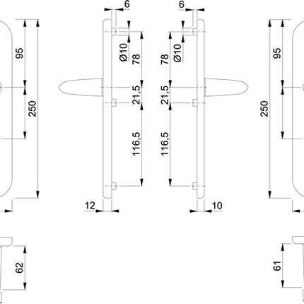 HOPPE Schutzgarnitur Stockholm 1140/3331/3410 Aluminium F1 ( 3000209127 )