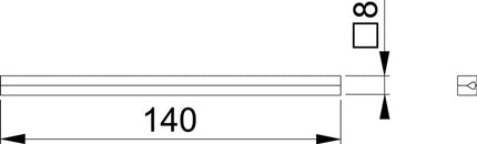Husillo cuadrado HOPPE Husillo de perfil cuadrado 8 x 140 mm ( 3000252801 )