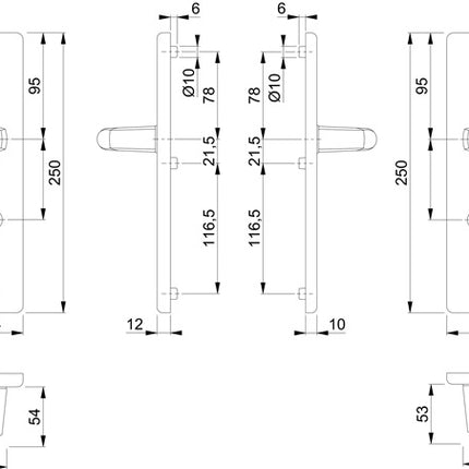 HOPPE Mobili di sicurezza Londra 113/2221/2210 Alluminio F1 ( 3000209040 )