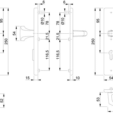 HOPPE Mobili di sicurezza Londra 61G/2222ZA/2210/113 Alluminio F1 ( 3000209042 )