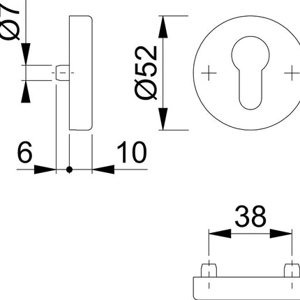 HOPPE chiave di chiusura 42HS Alluminio F1 ( 3000203539 )