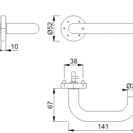 HOPPE Demi-garniture à rosette Paris E138Z/42H Acier inoxydable F69 ( 3000220114 )