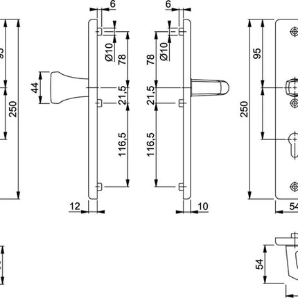 HOPPE Security furniture London 78G/2221/2410/113 Aluminium F2 ( 3000209902 )