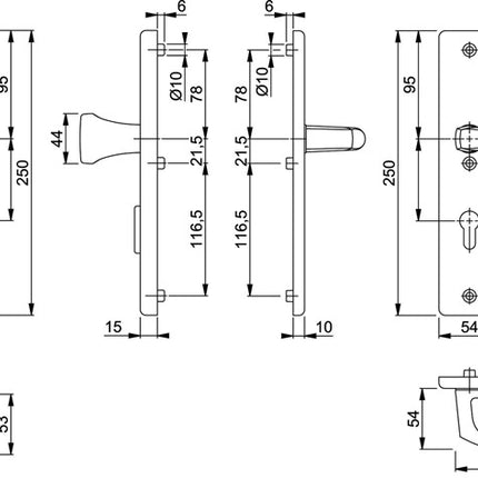 HOPPE Mobiliario de seguridad London 78G/2222ZA/2410/113 Aluminio F1 ( 3000209918 )