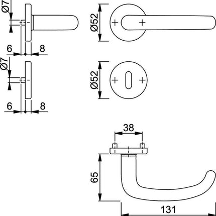 HOPPE Juego de escudos San Francisco E1301Z/42KV/42KVS Acero inoxidable F69 ( 3000202017 )