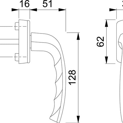 HOPPE window handle New York 0810/US10 aluminium F8707 / dark brown ( 3000203782 )