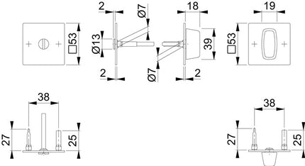 HOPPE key rose pair E848NS stainless steel F69 ( 3000203534 )