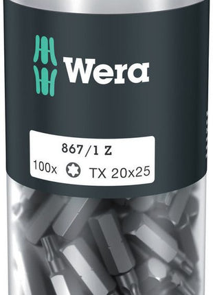 WERA large pack of bits 867/1 Z 1/4 ″ T 20 Length 25 mm ( 4000822271 )