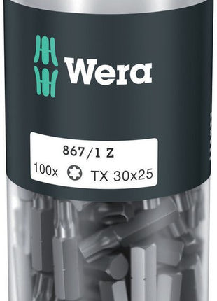 WERA large pack of bits 867/1 Z 1/4 ″ T 30 Length 25 mm ( 4000822275 )