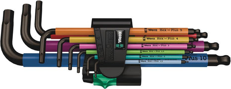 WERA hex key L-wrench set 950 SPKL/ SM N SB 9-piece plastic holder ( 4000825528 )