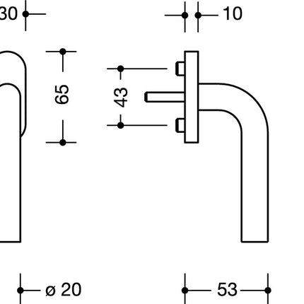 HEWI Fenstergriff 111FG.6 35mm Kunststoff 99 reinweiß ( 3000205825 )