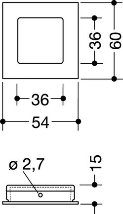 Conchiglia per porta scorrevole HEWI 544.60B poliammide 99 bianco puro opaco quadrato ( 3000207699 )