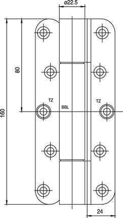 Zawias obiektowy SIMONSWERK VARIANT VN 1939/160 stal nierdzewna szczotkowana matowa 160 kg ( 3000255492 )