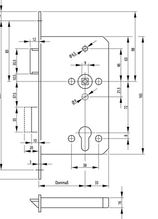 BKS Panic mortise lock 1201 Panic function E rounded ( 3000251569 )